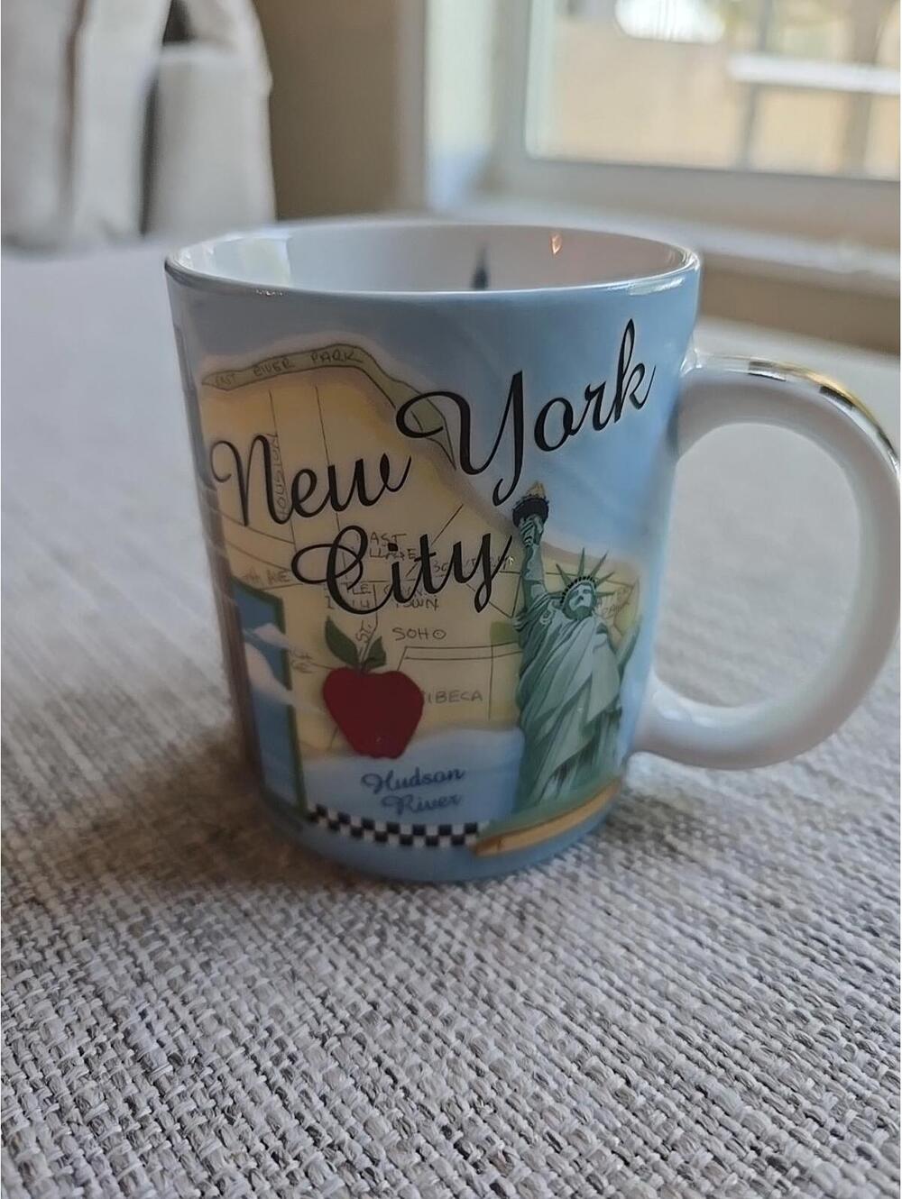 Vintage 1990's-2000's  New York City Souvenir Mug with Yellow Taxi Handle